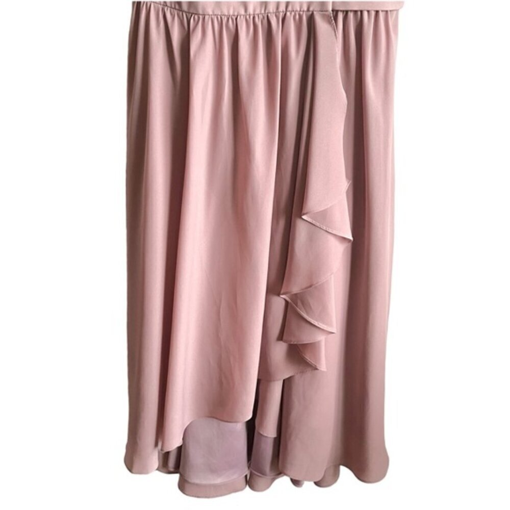 BHLDN Hitherto Sydney Wrap Dress Size 6 Mauve Pink Cap Sleeve Bridesmaids - Picture 4 of 11
